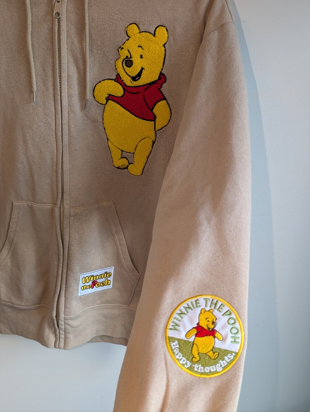 Disney Beige Hoodie with Yellow Winnie the Pooh Patch - Picture 4 of 8